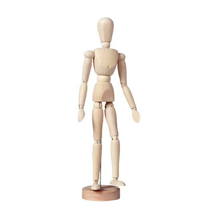 Talens - Talens ledenpop vrouw 30cm blank hout