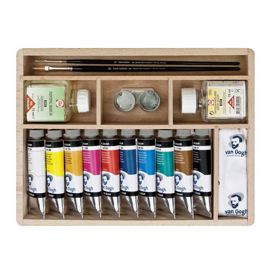 Talens - Talens Van gogh olieverf kist basic met 10 kleuren 40ml