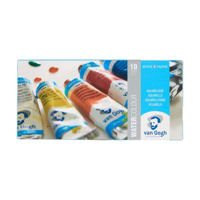 Bruynzeel - Van gogh aquarelverf set met 10 kleuren in tubes van 10ml