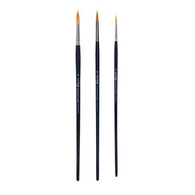 Bruynzeel - Van gogh penseel voor olie- en acrylverf 3 stuks s295 nr 8-12-16