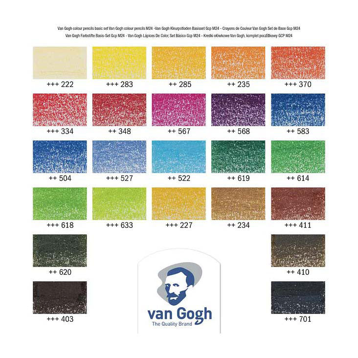 Bruynzeel van gogh basisset kleurpotloden met 24 kleuren