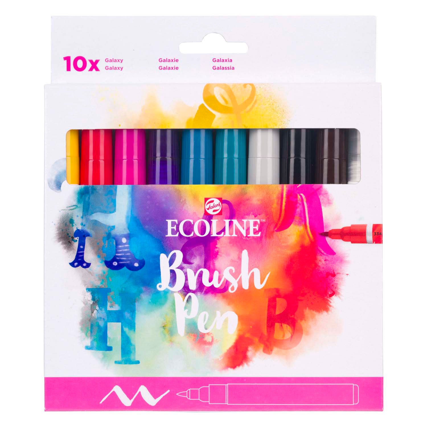 Bruynzeel - Ecoline brush pen set galaxy 10 kleuren