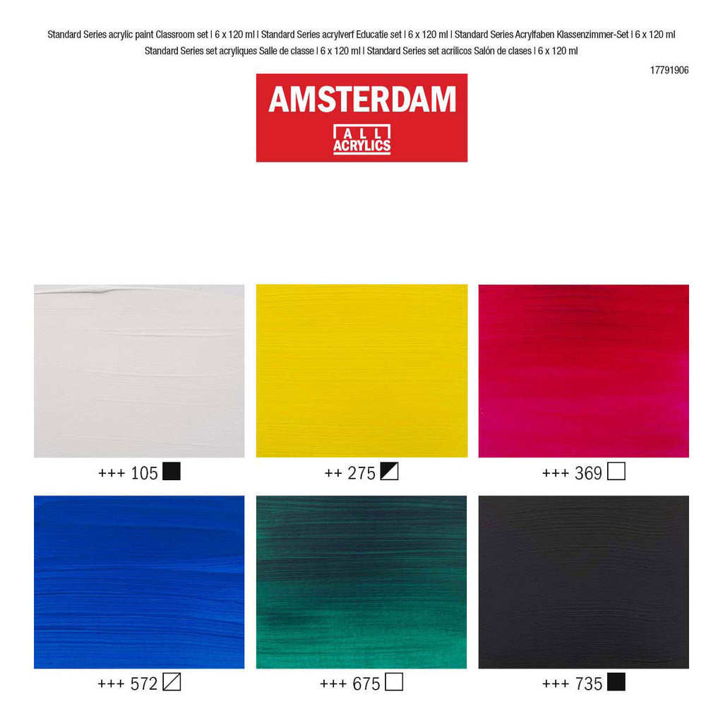 Amsterdam - Amsterdam standard series acrylverf educatie set | 6 x 120 ml
