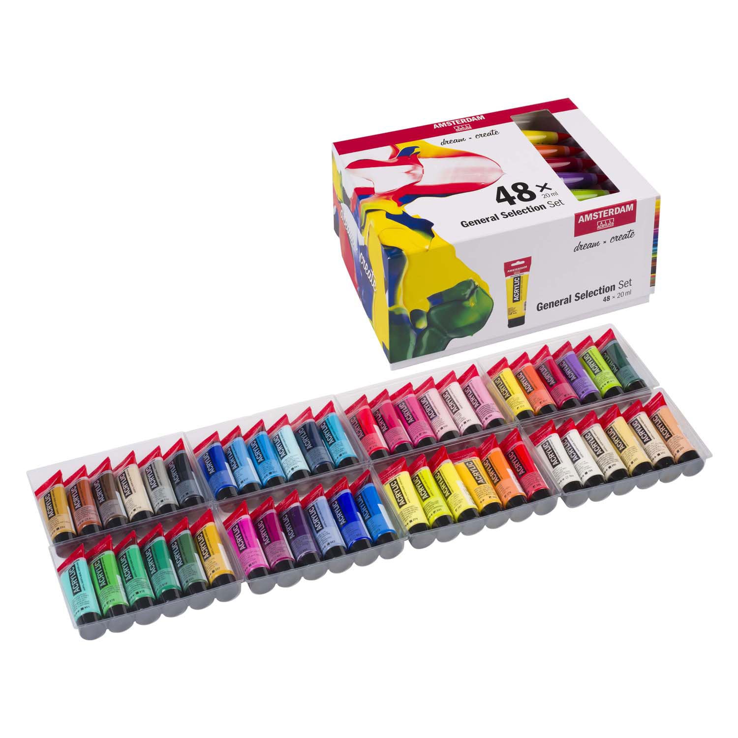 Bruynzeel - Amsterdam standard series acrylverf algemene selectie set 20ml 48dlg.