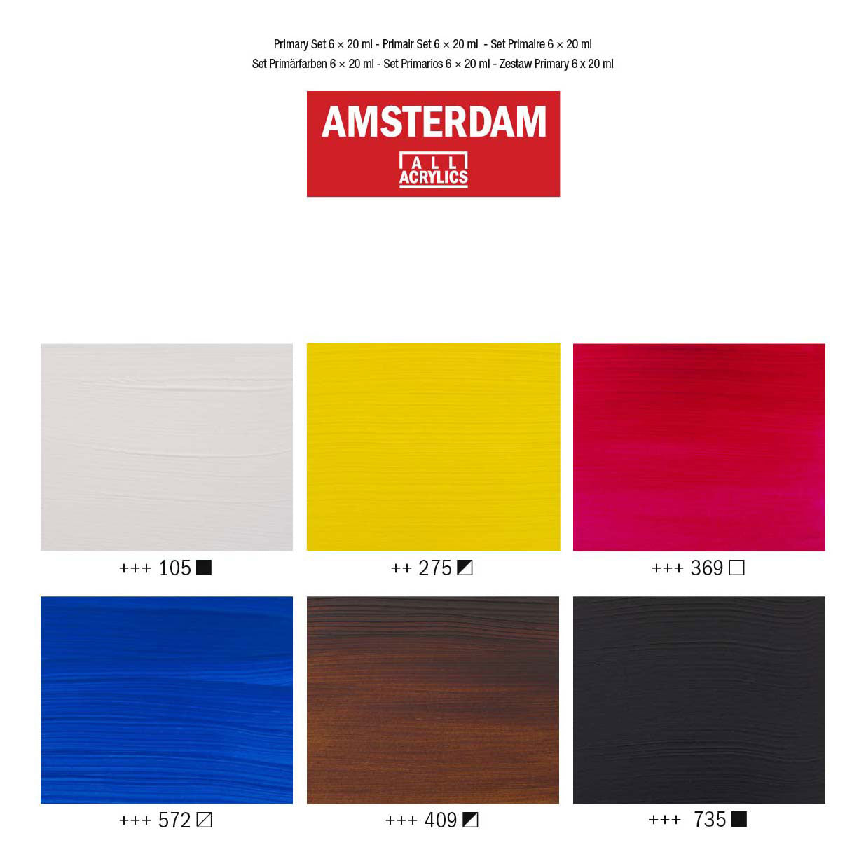 Amsterdam - Amsterdam standard series acrylverf primaire set 20ml 6dlg.