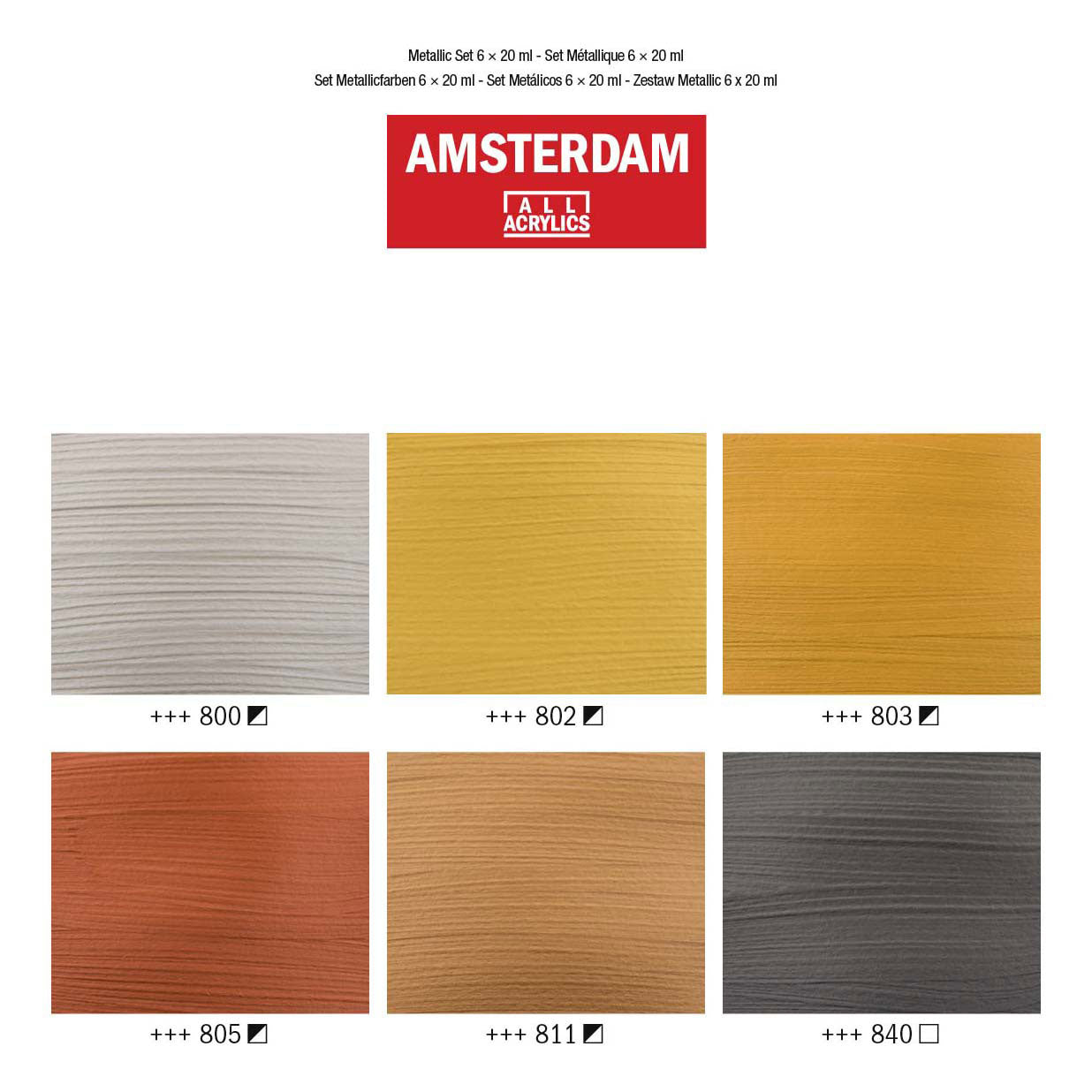 Amsterdam - Amsterdam standard series acrylverf metallic set 20ml 6dlg.