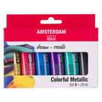 Royal Talens - Royal Talens Amsterdam standard series acrylverf kleurrijke metallic set 20ml 6dlg.
