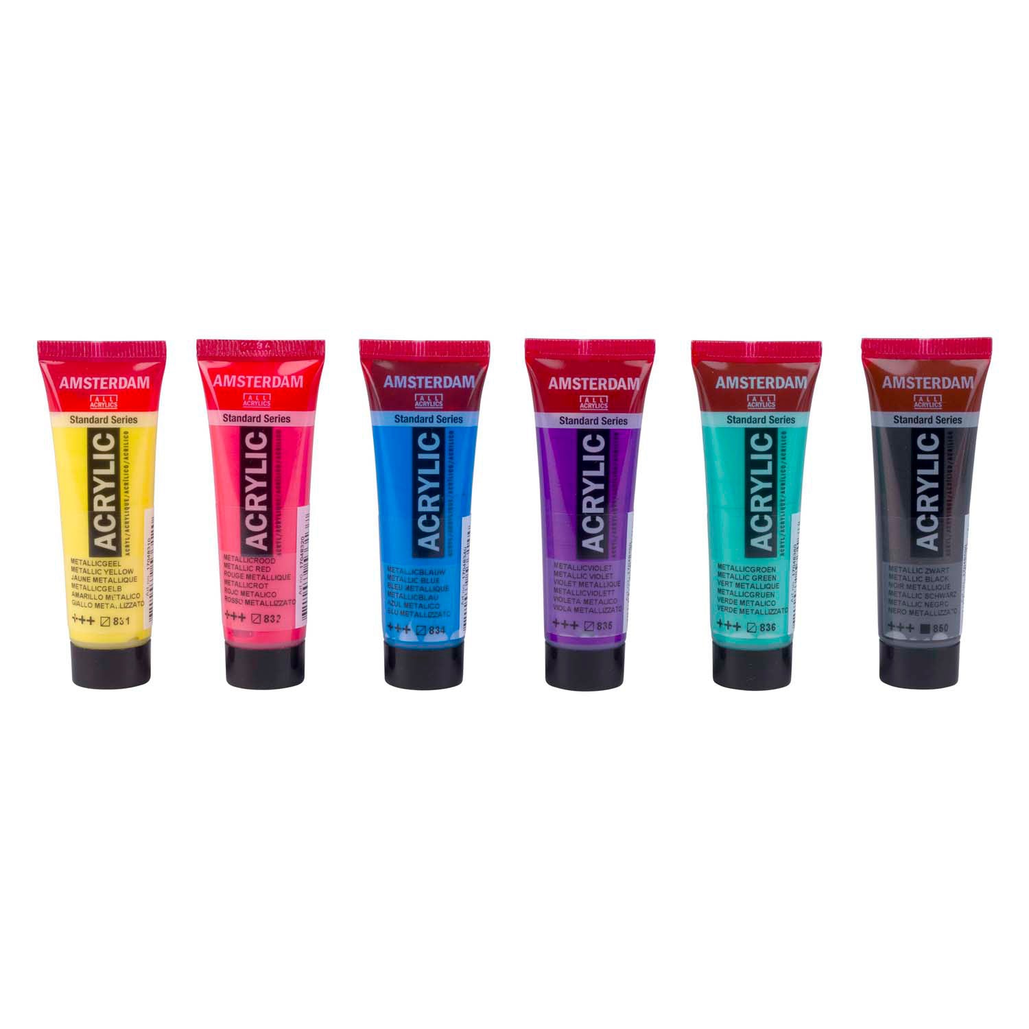 Royal Talens - Royal Talens Amsterdam standard series acrylverf kleurrijke metallic set 20ml 6dlg.