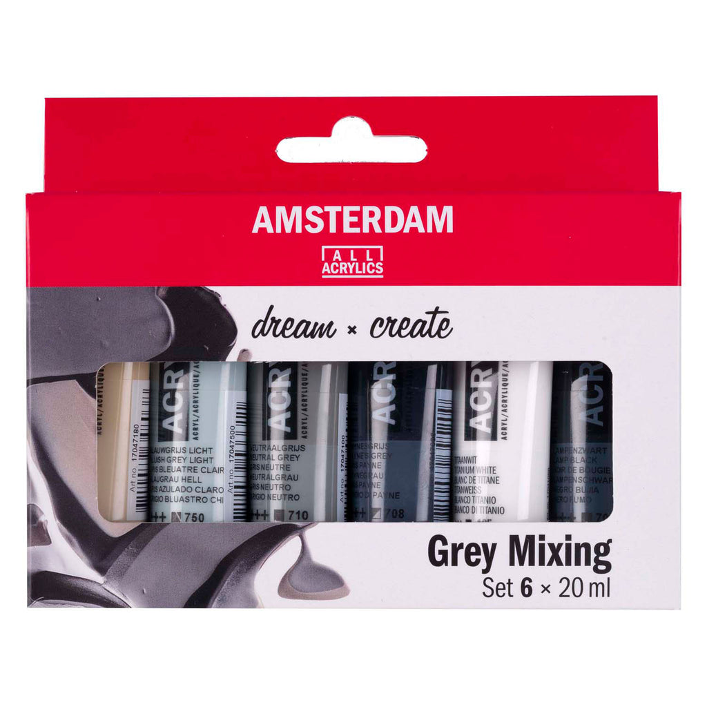 Amsterdam - Amsterdam standard series acrylverf grijstinten set 20ml 6dlg.