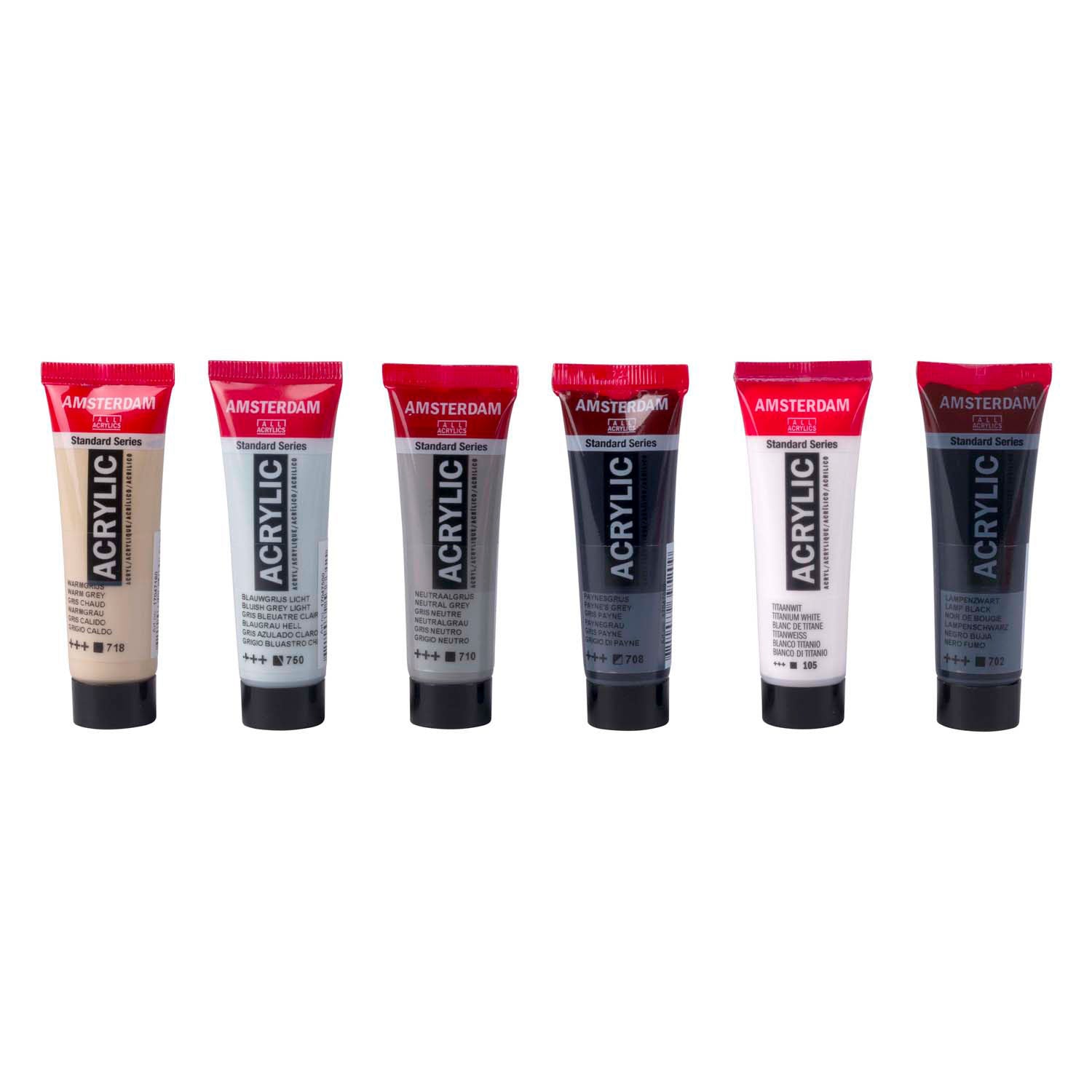 Amsterdam - Amsterdam standard series acrylverf grijstinten set 20ml 6dlg.