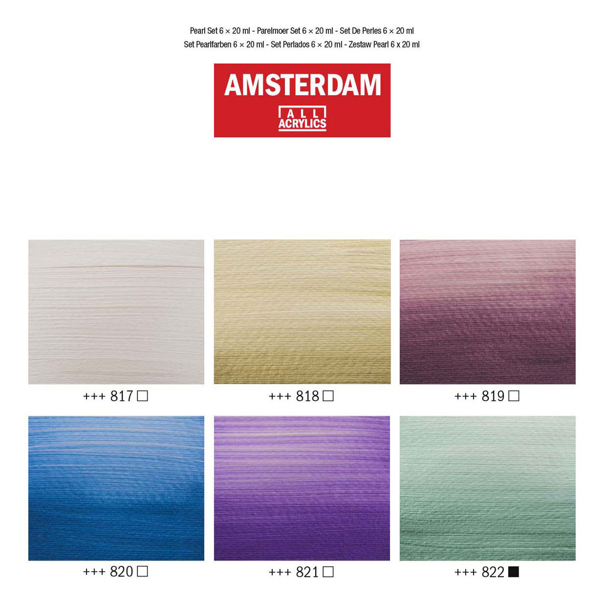 Amsterdam standard series acrylverf parelmoer set | 6 × 20 ml