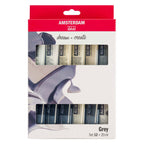 Bruynzeel - Amsterdam standard series acrylverf grijze set 20ml 12dlg.