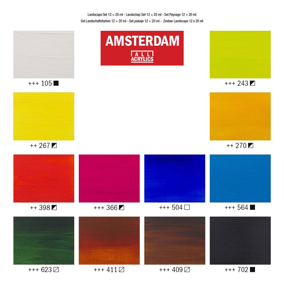 Amsterdam - Amsterdam standard series acrylverf landschap set | 12 × 20 ml