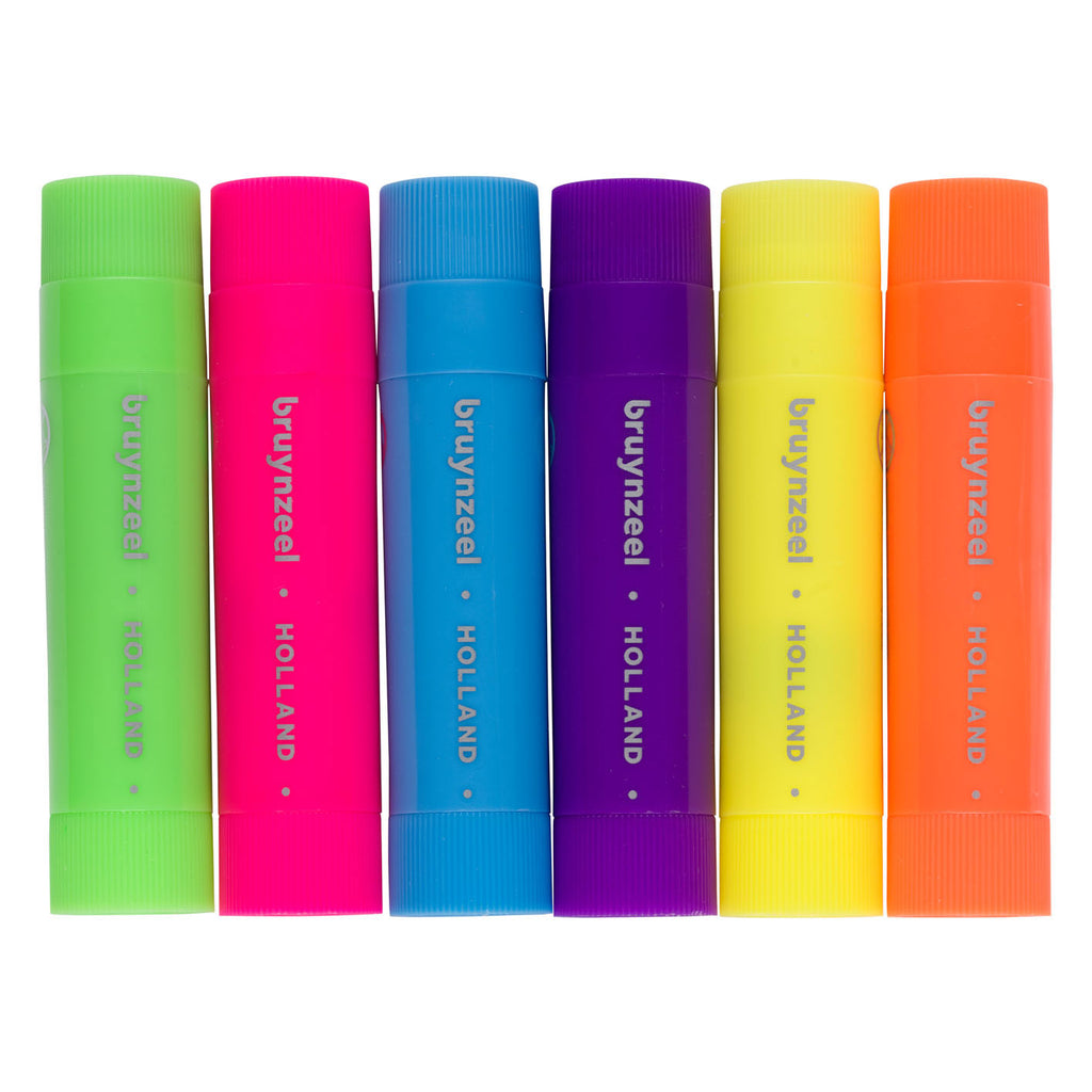 BRUYNZEEL - BRUYNZEEL plakkaatverf sticks set neon | 6 kleuren
