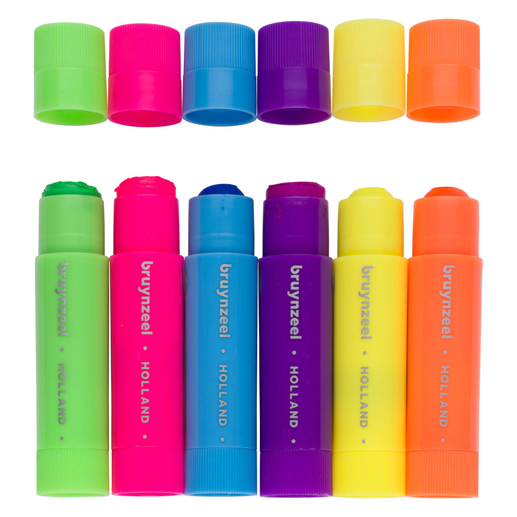 BRUYNZEEL - BRUYNZEEL plakkaatverf sticks set neon | 6 kleuren
