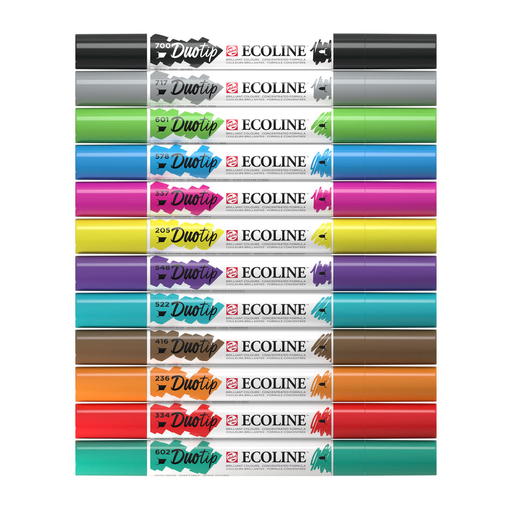 Ecoline duotip markers basisset, 12dlg.