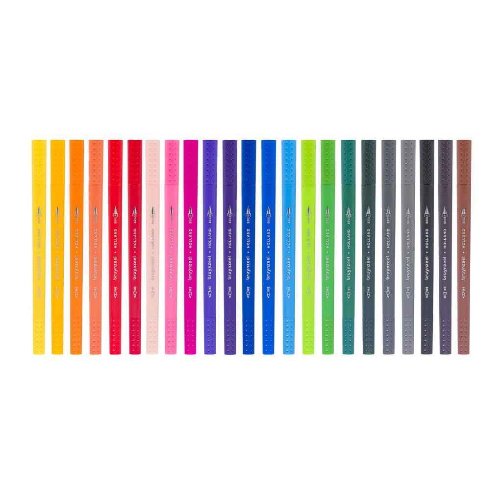 Bruynzeel - fineliner brushpennen set - 24 kleuren voor tekenen.