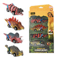 Toi-toys world of dinosaurs dino pullback auto, 4st.