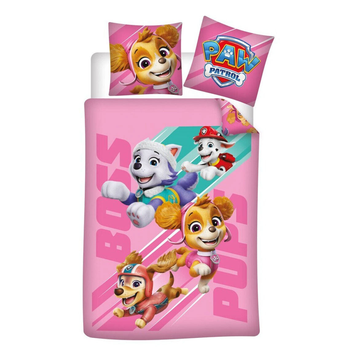 Paw Patrol - Paw Patrol roze dekbedovertrek 140x200cm