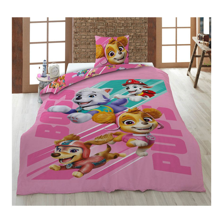 Paw Patrol - Paw Patrol roze dekbedovertrek 140x200cm