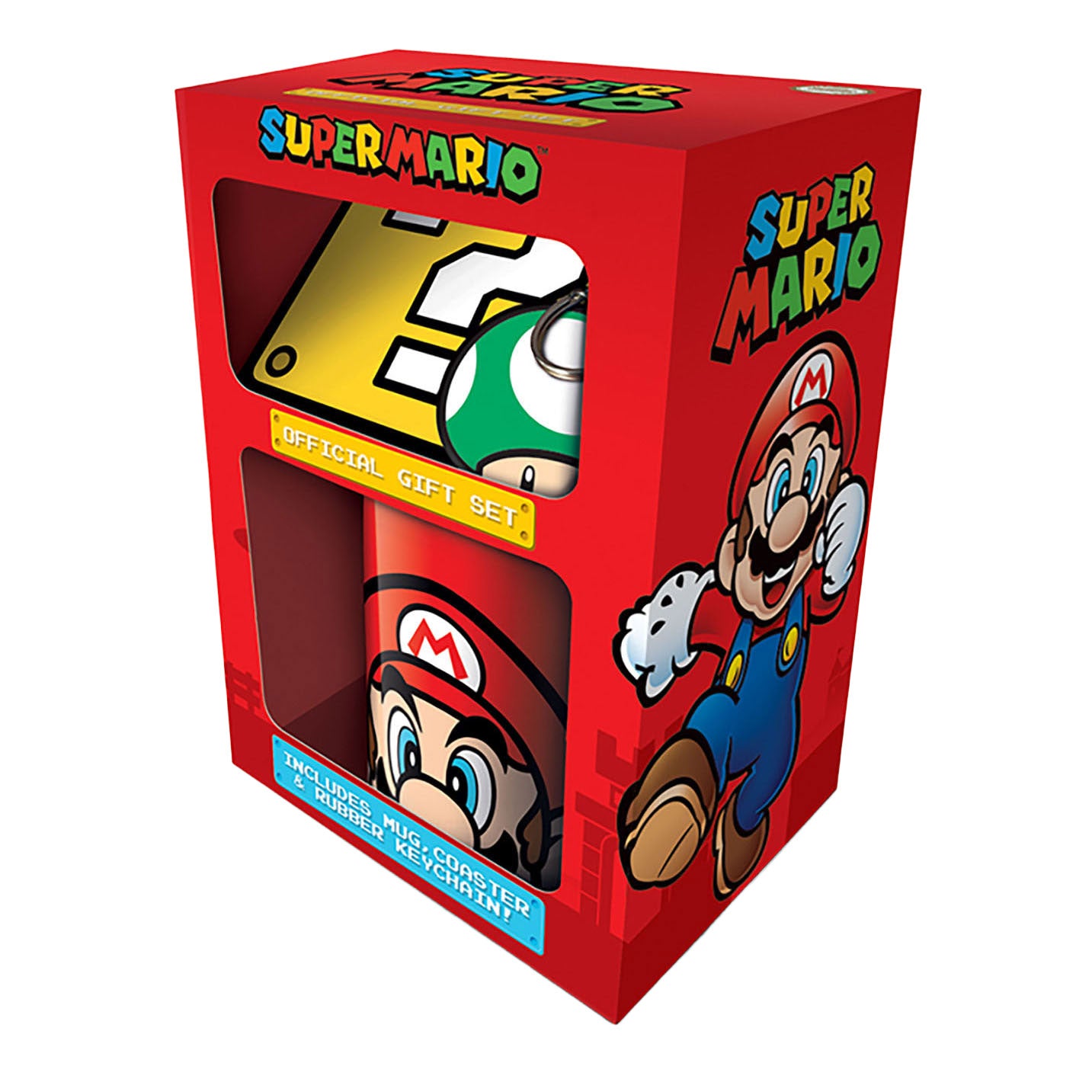 Super Mario - Super Mario cadeauset - mok onderzetter & sleutelhanger