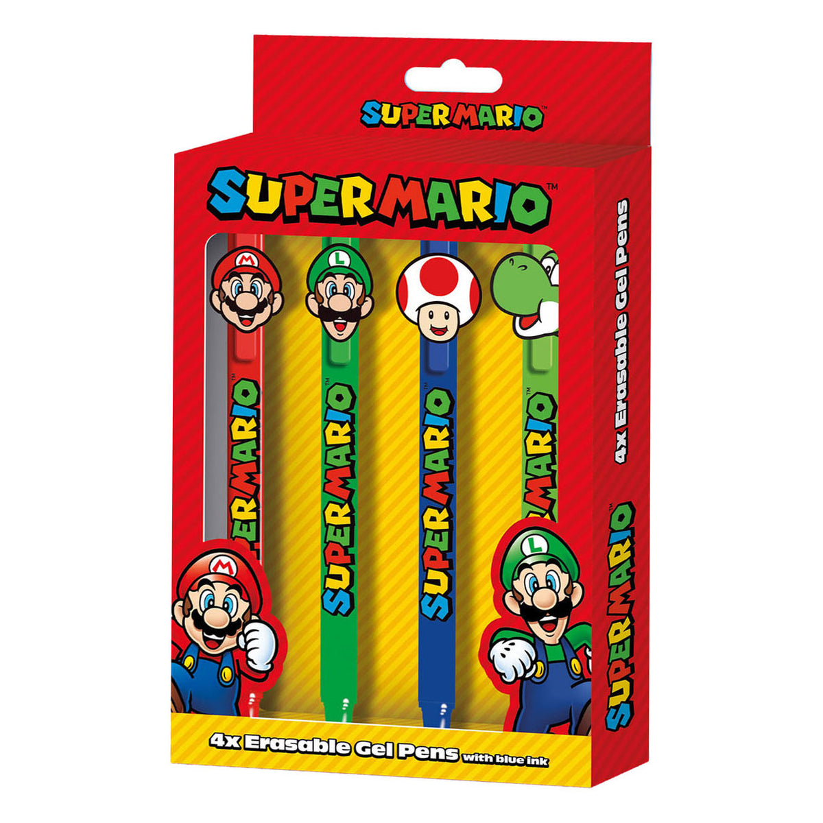 Super Mario - Super Mario uitwisbare gelpennen - 4 stuks