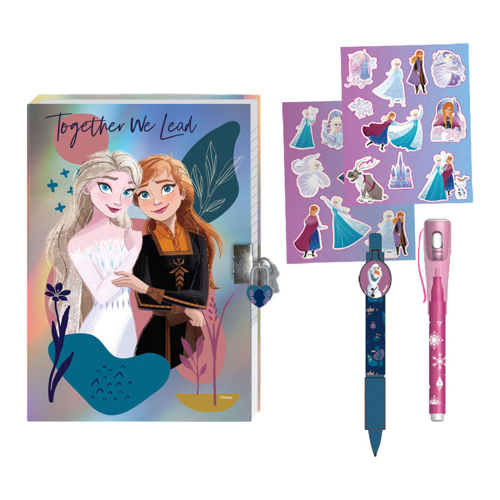 Disney - Frozen 2 dagboek met slot magische pennen en stickers