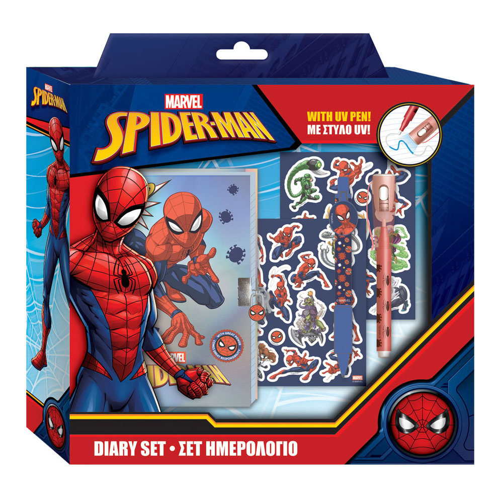 - Spiderman Dagboek met Slot Magische Pennen en Stickers