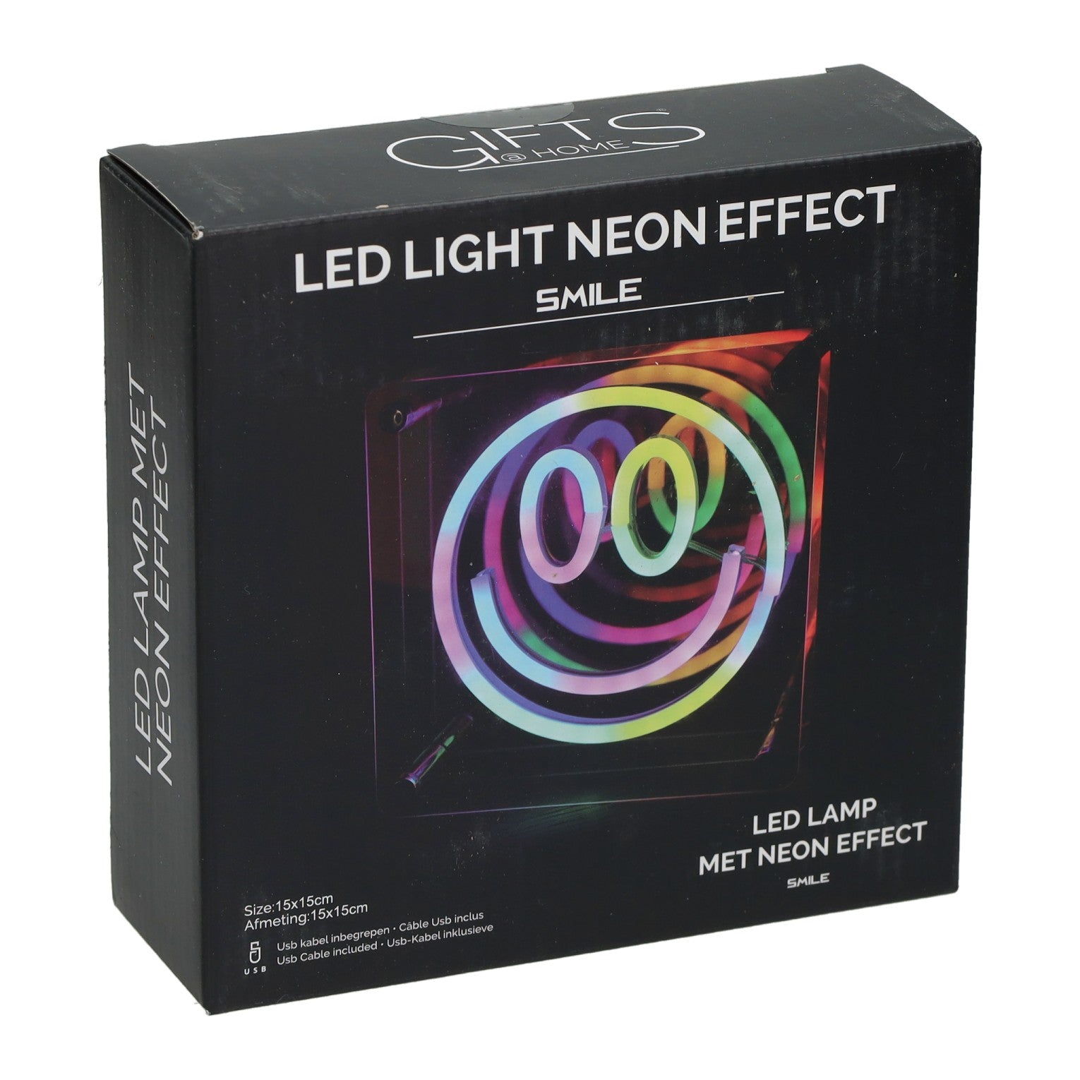 - LED Neon Lamp Happy Face 15x15 cm
