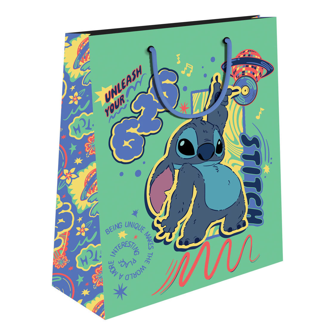 - Stitch Papieren Cadeautas 18x11x23 cm
