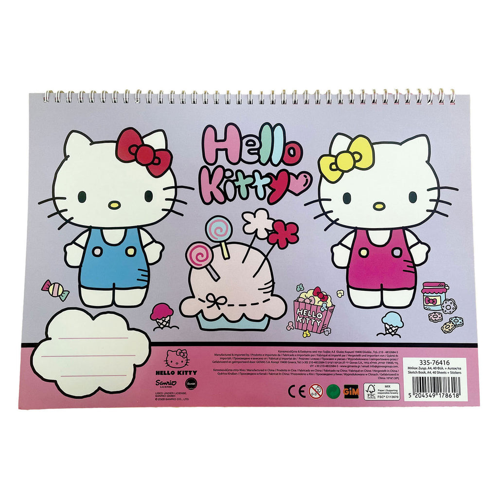Ty - Ty Hello kit schetsboek a4 spiraal - 40 vellen met stickers