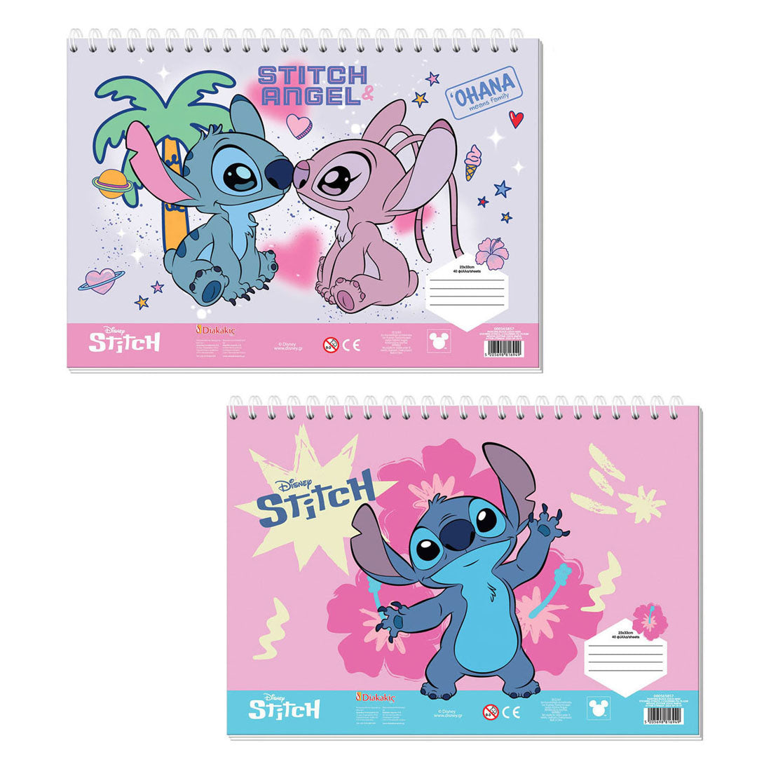 - Tekenblok 23x33 cm 40 Vel met Stickers Sjabloon en 2 Kleurplaten