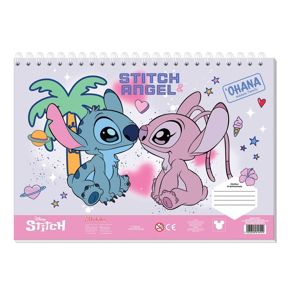 - Tekenblok 23x33 cm 40 Vel met Stickers Sjabloon en 2 Kleurplaten