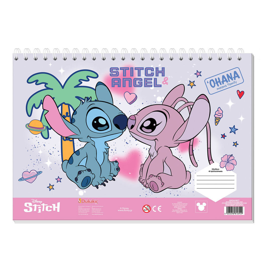 - Tekenblok 23x33 cm 40 Vel met Stickers Sjabloon en 2 Kleurplaten