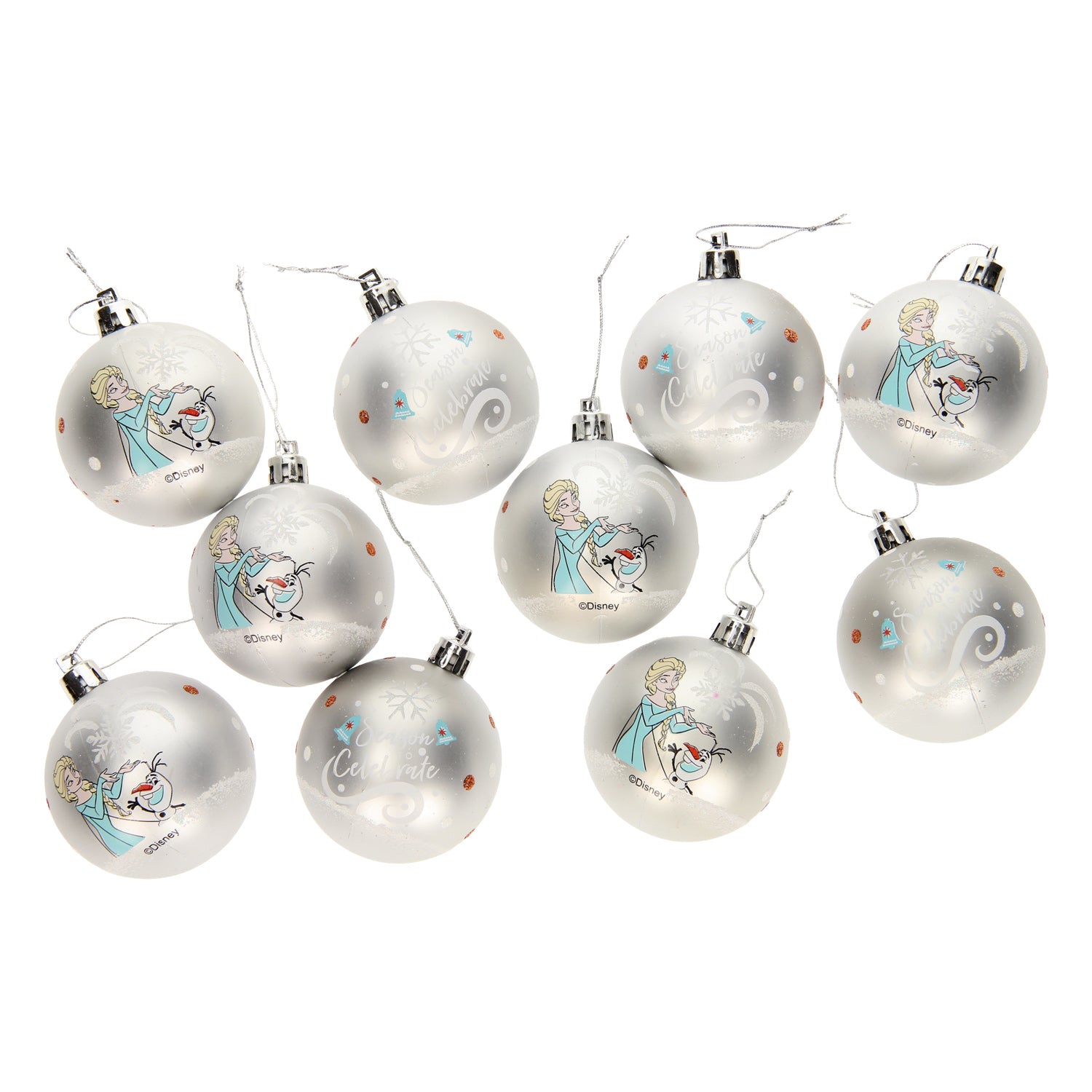Disney - Kinder kerstballen frozen ii zilver 10x6cm