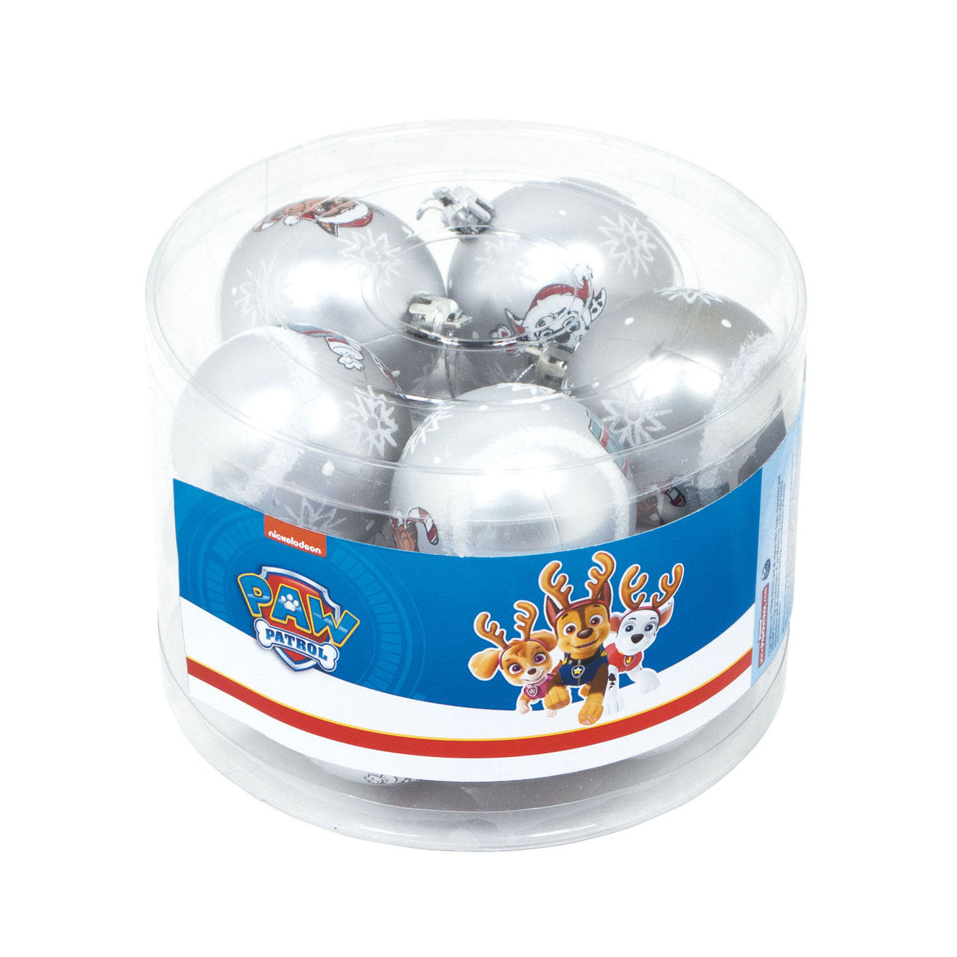 Paw Patrol - Paw Patrol Kinder kerstballen zilver 10 stuks