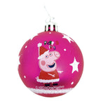 Peppa Pig - Peppa Pig Kerstballen 8cm fuchsia - 6 stuks