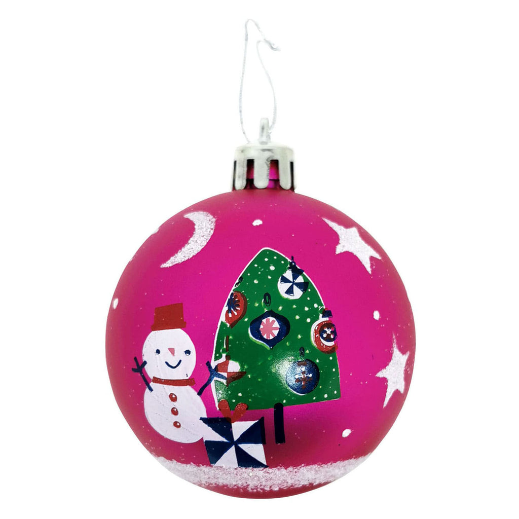 Peppa Pig - Peppa Pig Kerstballen 8cm fuchsia - 6 stuks