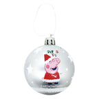Peppa Pig - Peppa Pig Kerstballen 8cm zilver - 6 stuks