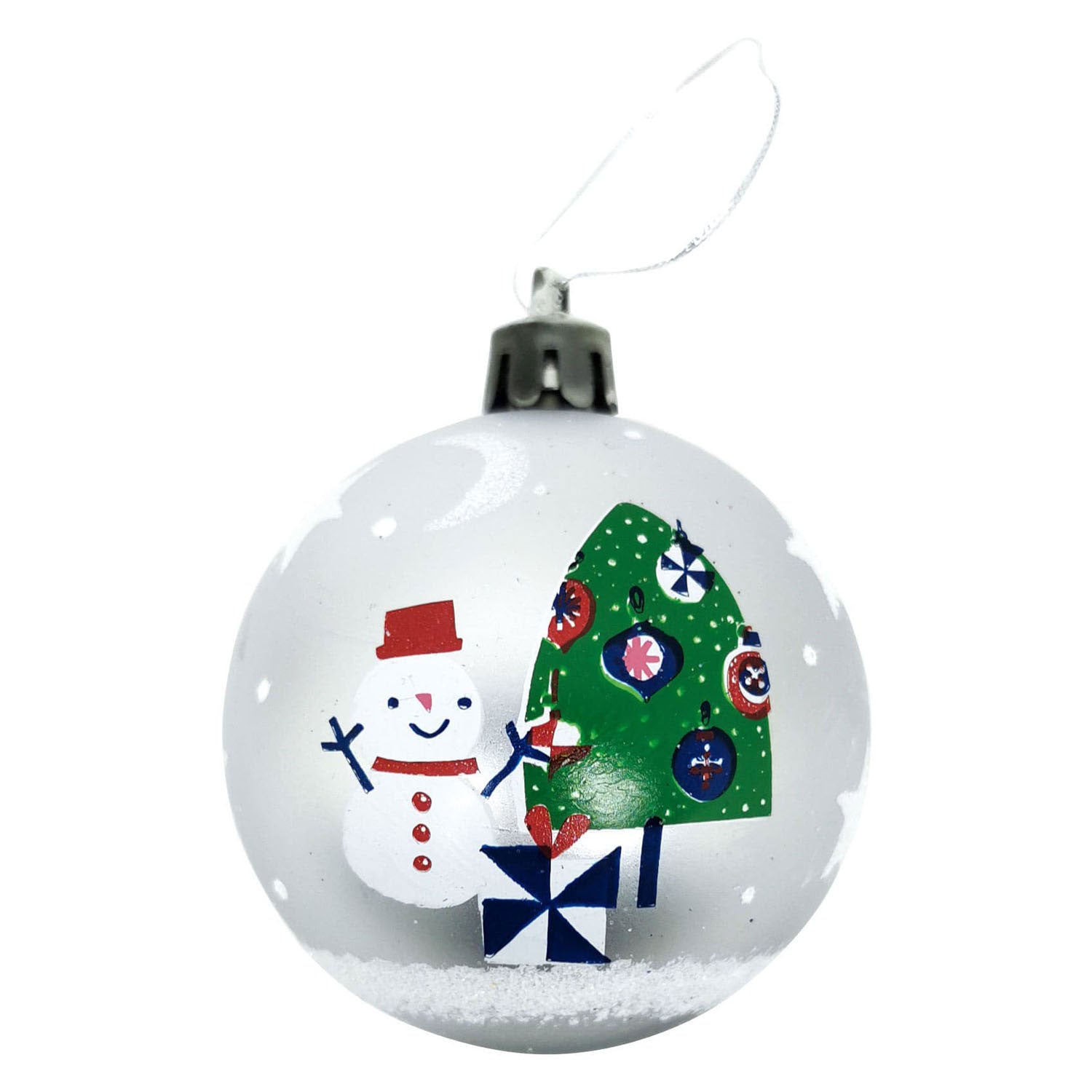 Peppa Pig - Peppa Pig Kerstballen 8cm zilver - 6 stuks