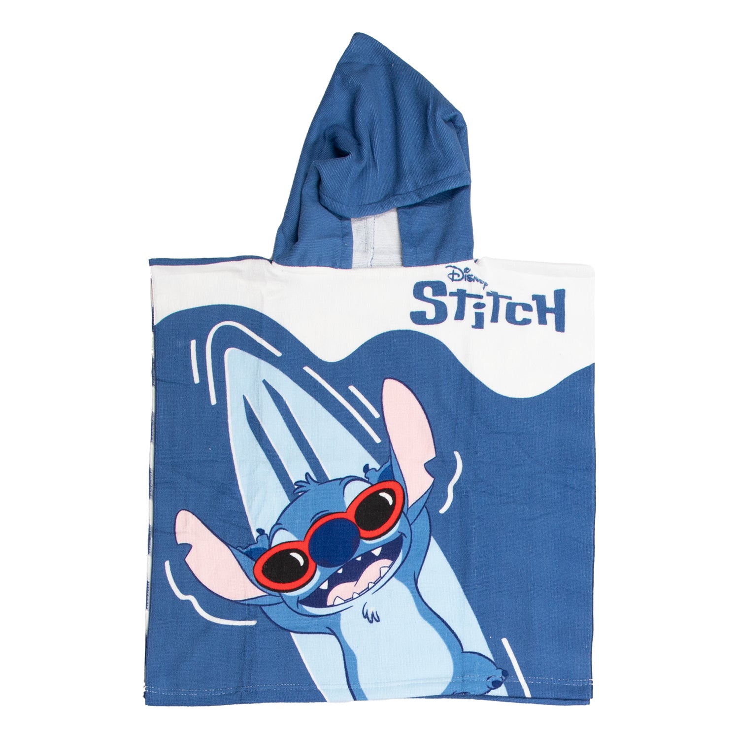 Puch handdoek poncho stitch blauw wit 55x110cm