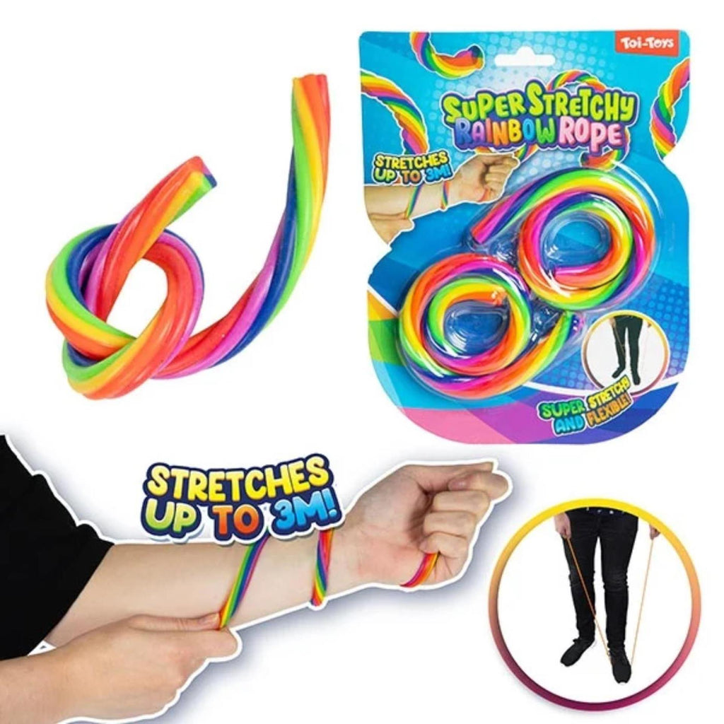 Toi-Toys - Toi-Toys Super rekbaar touw rainbow 2 stuks