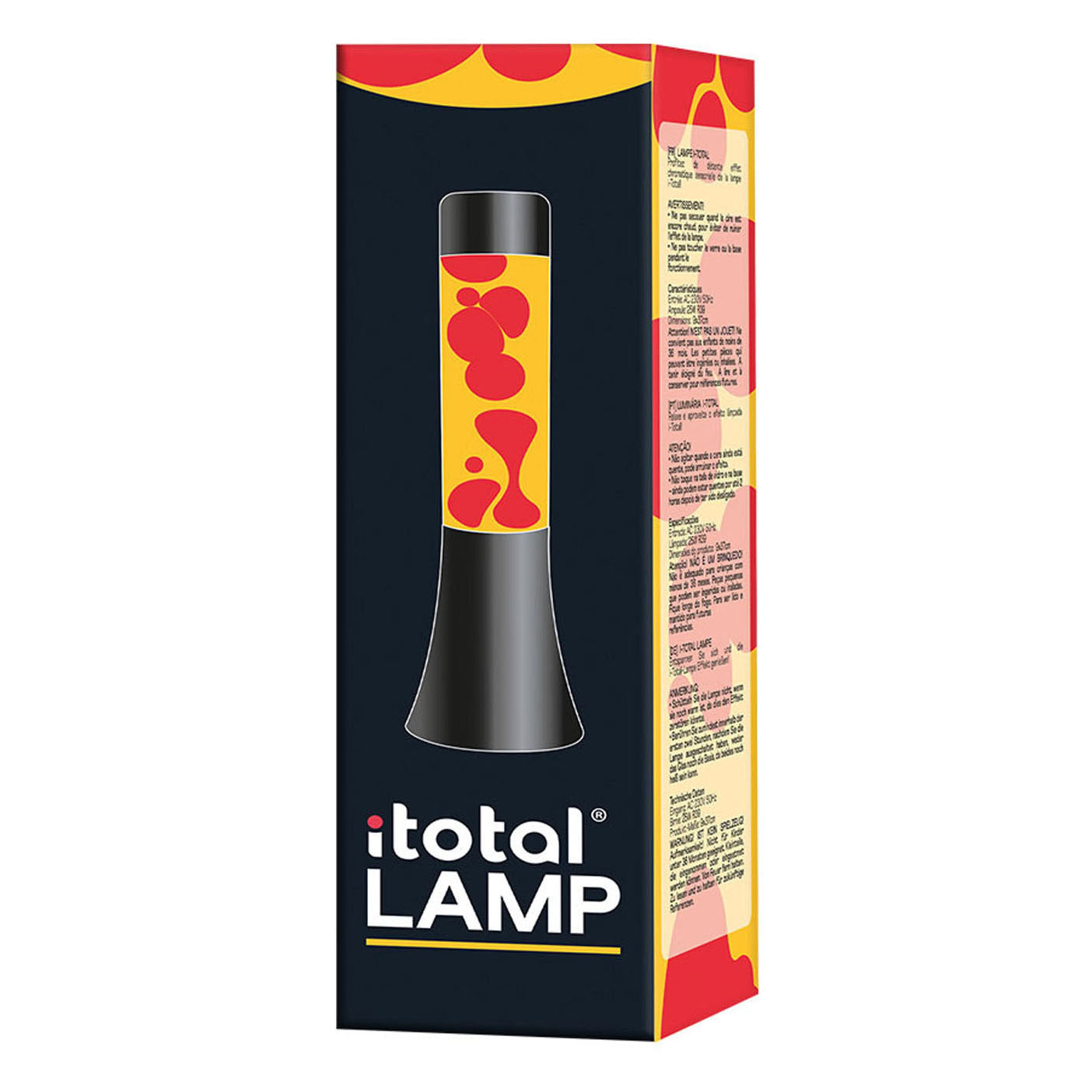 Itotal - Itotal Lavalamp zwart/oranje/rood 30cm