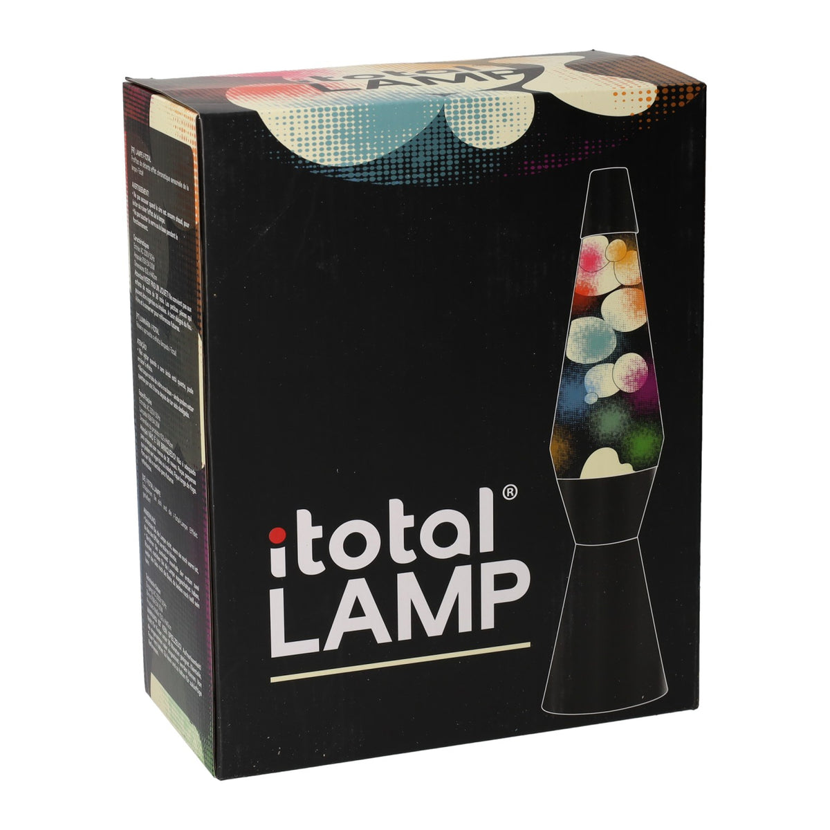 I-total lavalamp - lava lamp - sfeerlamp - 40x11 cm - glas aluminium - 30w - transparant met gekleurde lava - zwart - xl2340