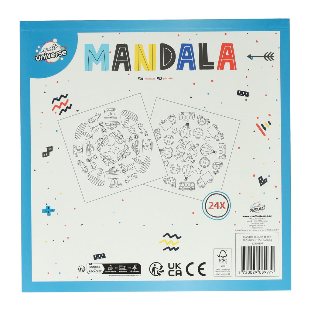 Kleurboek mandala 20,5x20,5cm