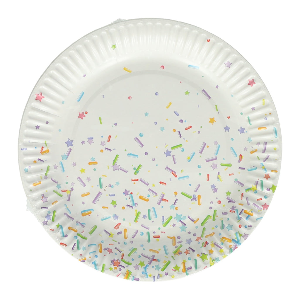 Papieren feest borden 18cm, 10st.