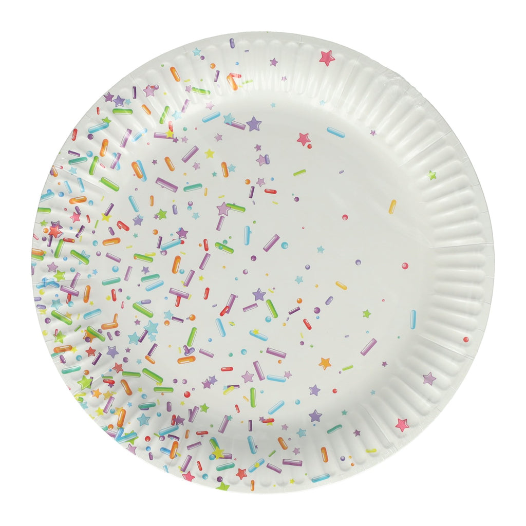 Papieren feest borden 23cm, 10st.