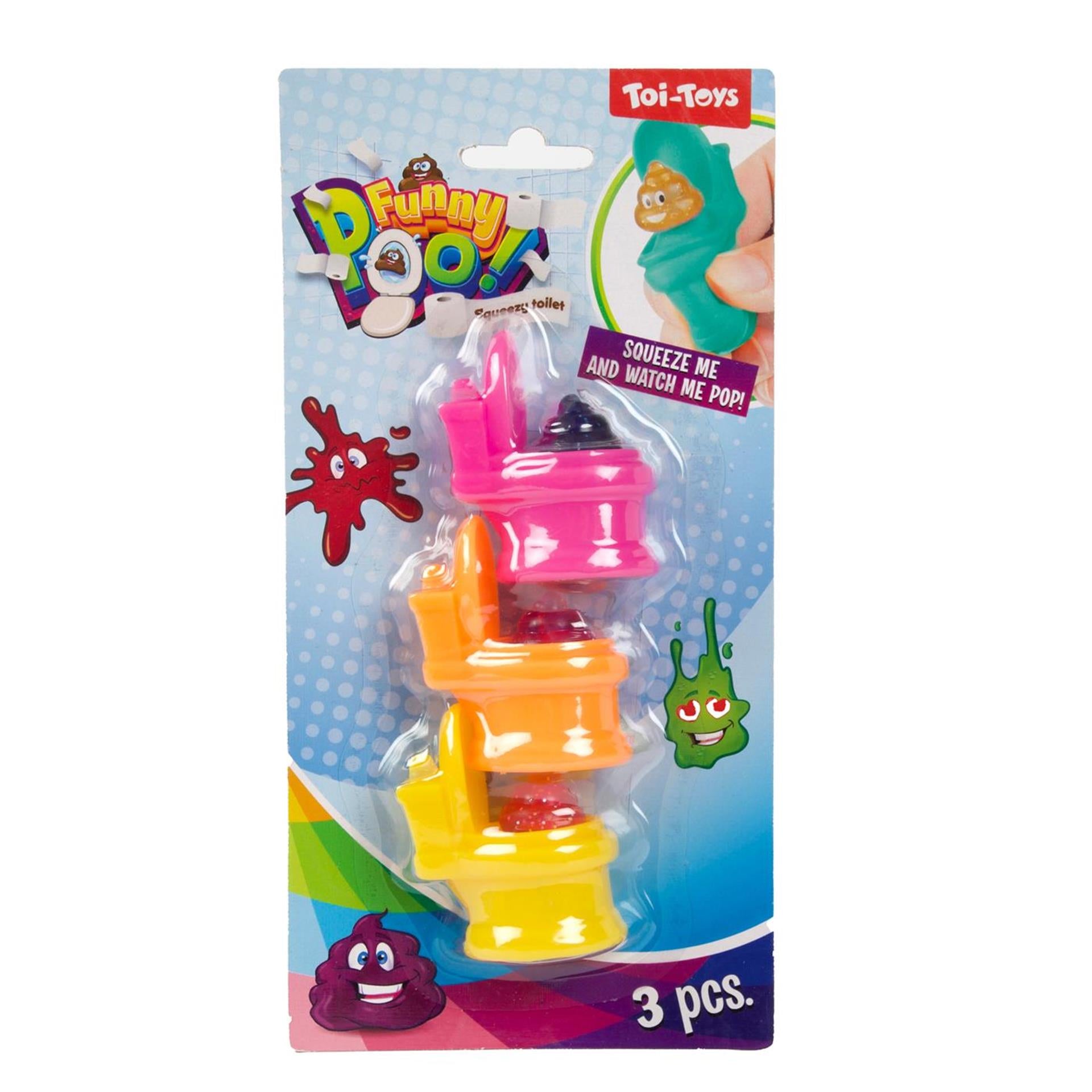 Toi-Toys - Toi-Toys knijptoilet glitter drol 3st