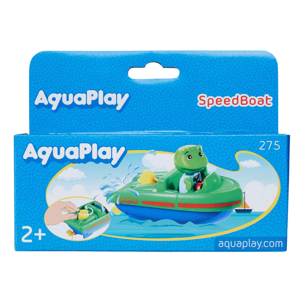 Aquaplay - waterbaanaccessoire - sportboot met kikker - badspeelgoed - groen