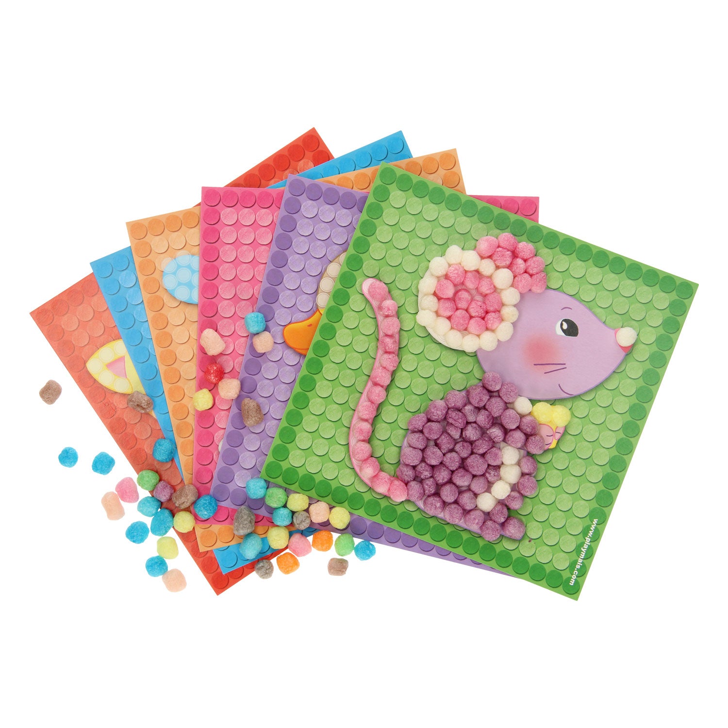 Playmais mosaic kaarten versieren kleine vriendjes